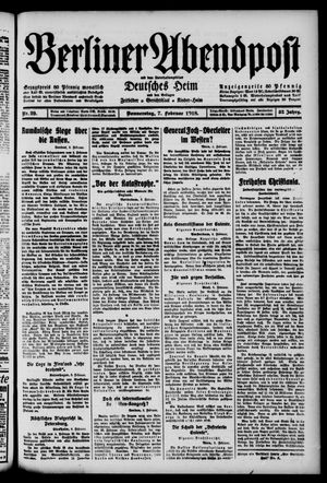 Berliner Abendpost on Feb 7, 1918