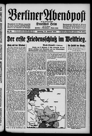 Berliner Abendpost vom 10.02.1918