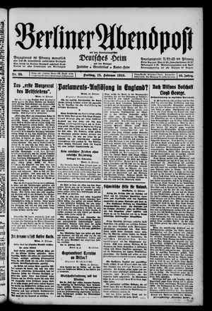 Berliner Abendpost on Feb 15, 1918