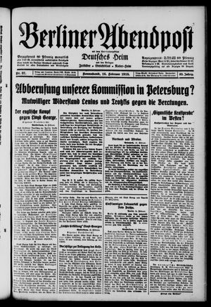Berliner Abendpost vom 16.02.1918