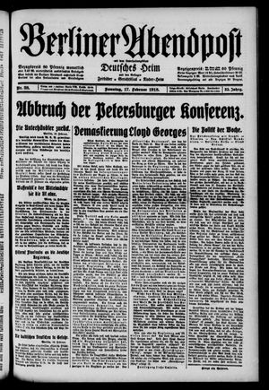 Berliner Abendpost vom 17.02.1918