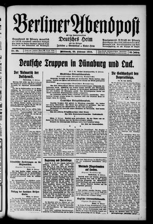 Berliner Abendpost vom 20.02.1918