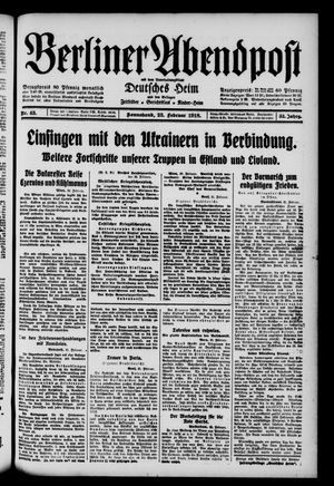 Berliner Abendpost on Feb 23, 1918
