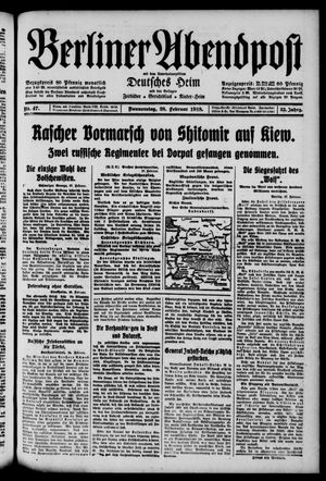 Berliner Abendpost vom 28.02.1918