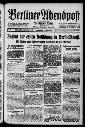 Berliner Abendpost on Mar 2, 1918