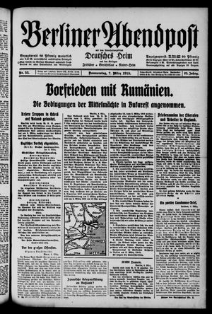 Berliner Abendpost on Mar 7, 1918