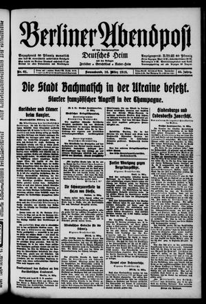 Berliner Abendpost on Mar 16, 1918