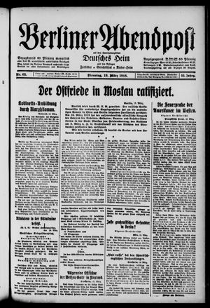 Berliner Abendpost vom 19.03.1918