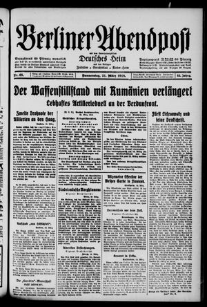 Berliner Abendpost vom 21.03.1918