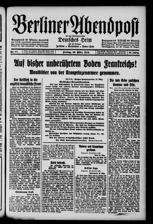 Berliner Abendpost vom 29.03.1918