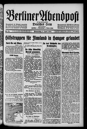 Berliner Abendpost on Apr 4, 1918