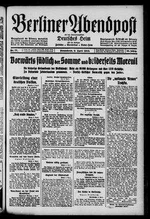 Berliner Abendpost vom 06.04.1918