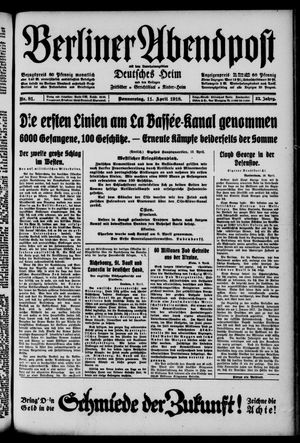 Berliner Abendpost vom 11.04.1918