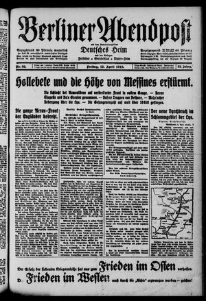 Berliner Abendpost on Apr 12, 1918