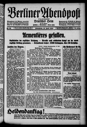 Berliner Abendpost vom 13.04.1918