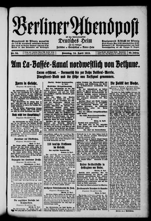 Berliner Abendpost vom 14.04.1918