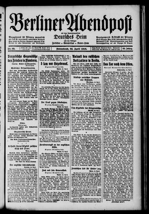 Berliner Abendpost on Apr 20, 1918