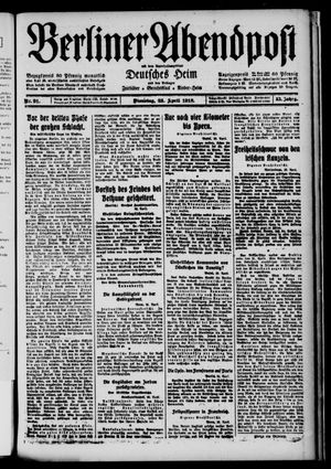 Berliner Abendpost vom 23.04.1918