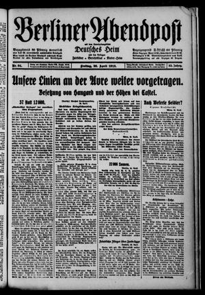 Berliner Abendpost vom 26.04.1918