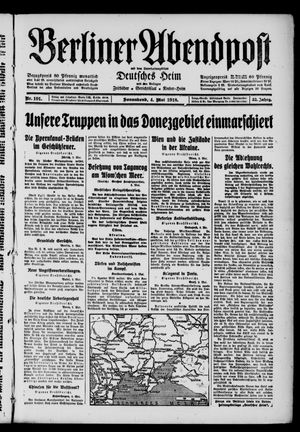 Berliner Abendpost vom 04.05.1918