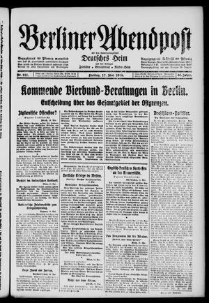 Berliner Abendpost vom 17.05.1918