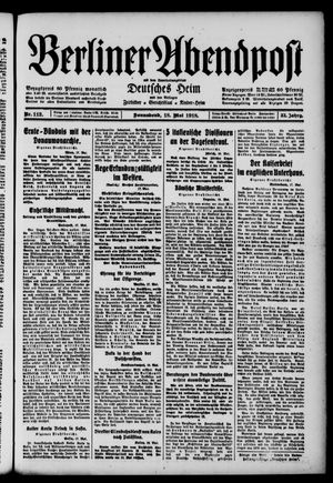 Berliner Abendpost vom 18.05.1918