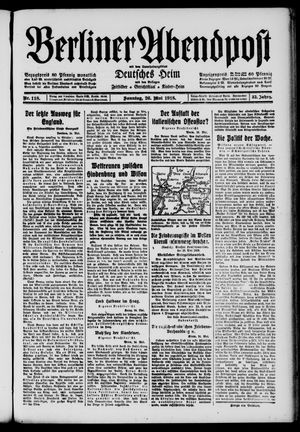 Berliner Abendpost vom 26.05.1918
