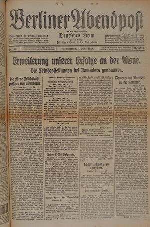 Berliner Abendpost vom 06.06.1918