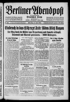 Berliner Abendpost vom 11.06.1918