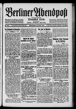 Berliner Abendpost vom 20.06.1918