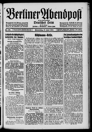 Berliner Abendpost vom 27.06.1918