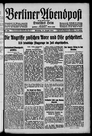 Berliner Abendpost vom 13.08.1918