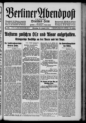 Berliner Abendpost vom 20.08.1918