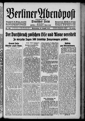 Berliner Abendpost vom 22.08.1918