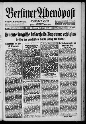 Berliner Abendpost vom 27.08.1918
