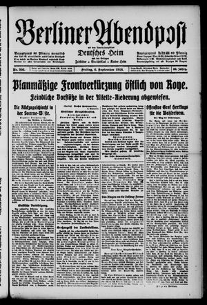 Berliner Abendpost vom 06.09.1918
