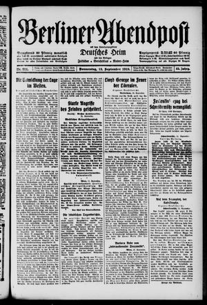 Berliner Abendpost vom 12.09.1918