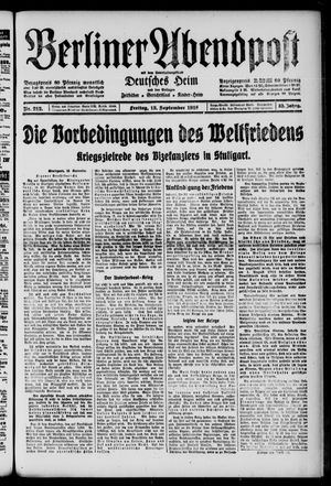 Berliner Abendpost vom 13.09.1918