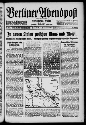 Berliner Abendpost on Sep 14, 1918