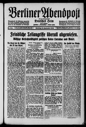 Berliner Abendpost vom 15.09.1918