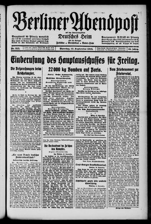 Berliner Abendpost vom 17.09.1918
