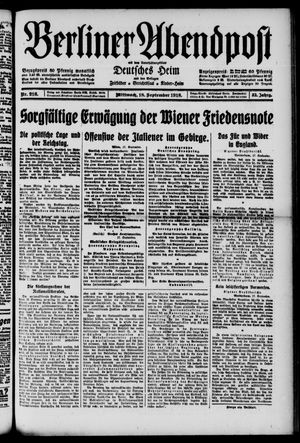 Berliner Abendpost vom 18.09.1918