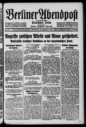 Berliner Abendpost vom 19.09.1918