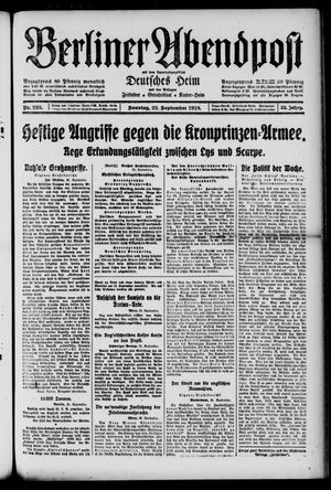 Berliner Abendpost vom 22.09.1918