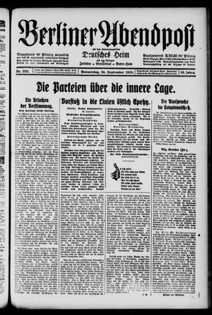 Berliner Abendpost vom 26.09.1918