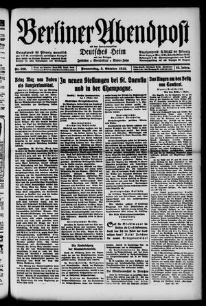 Berliner Abendpost vom 03.10.1918