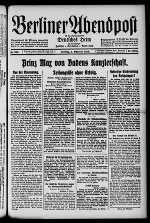 Berliner Abendpost vom 04.10.1918