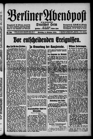 Berliner Abendpost vom 06.10.1918