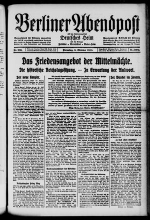Berliner Abendpost vom 08.10.1918