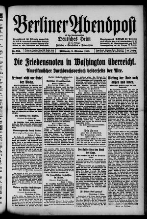 Berliner Abendpost vom 09.10.1918